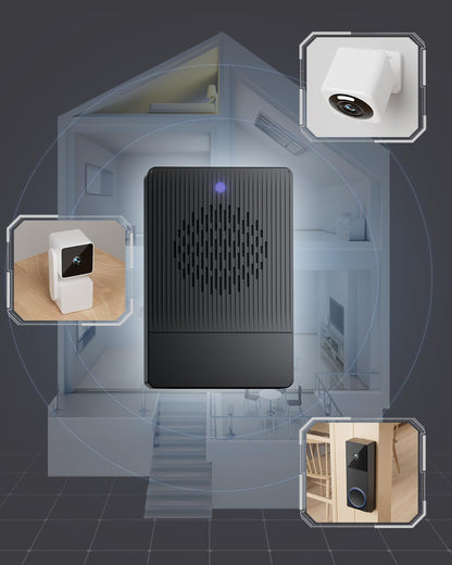 WYZE Wireless Duo Cam Video Doorbell (Chime Included), Battery Powered, 2K Full HD Video, 2 Cameras (People and Package), 2-Way Audio, Color Night Vision