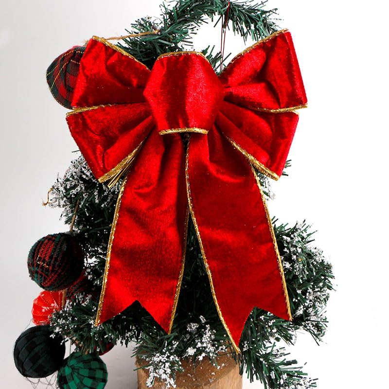Red Wide Velvet Ribbon Wired for Christmas Tree, Garland, Wreath, 2.5 Inch 5 Yards