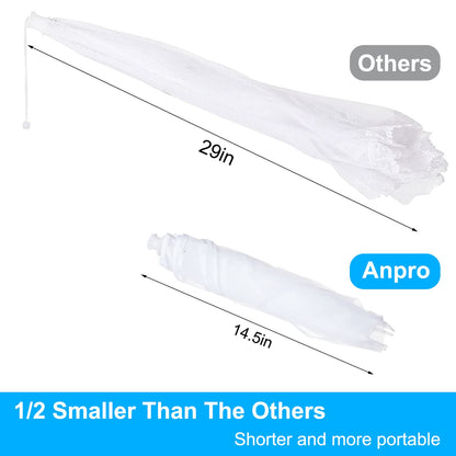 Anpro Food Covers for Outdoors (2 Extra Large with Polyester), Pop-Up Mesh Food Tents, Collapsible Reusable Bug-Proof Nets for Picnics, BBQs & Camping, Stainless Steel Frame