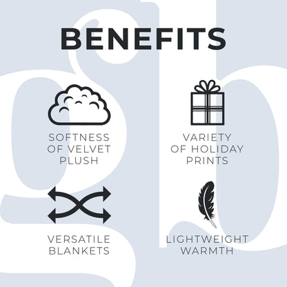 Great Bay Home Luxuriously Soft Velvet Plush, Full/Queen Holiday Throw Blanket | Christmas Throw for Sofa and Bed | Cozy and Warm Plush Throw Blanket | Holiday Blankets and Throws