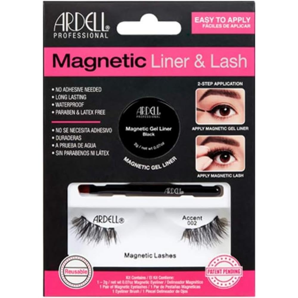 Ardell Magnetic Gel EyeLiner & False Lashes, Accent 002, 1 set, Black