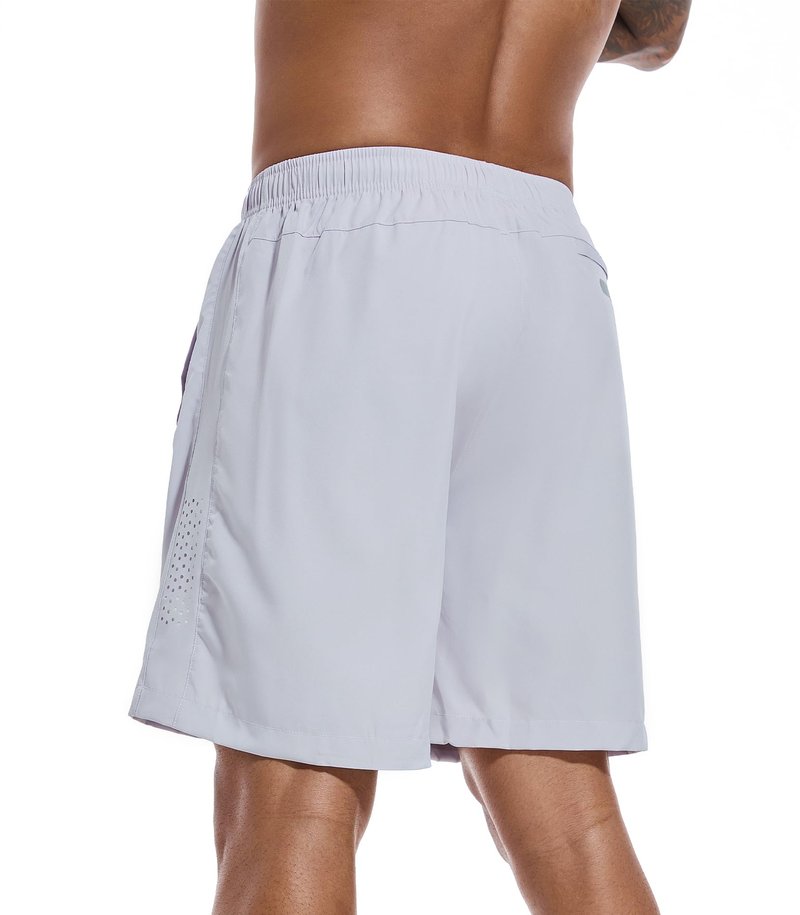Gesean Mens Athletic Shorts Running Workout Shorts Dry Fast Lightweight Gym Hiking Shorts Light Grey Small