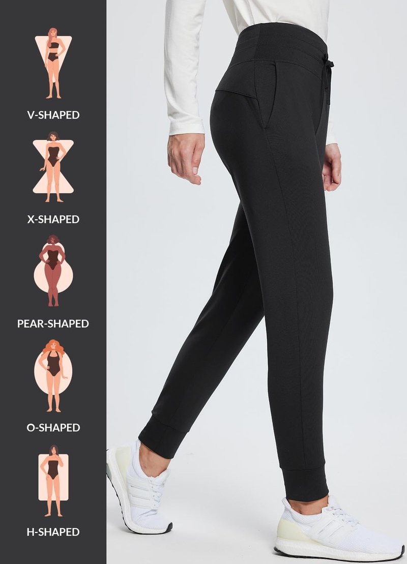 baleaf Women's Fleece Lined Pants Water Resistant Winter Thermal Warm High Waisted Joggers Sweatpants Hiking Running Leggings Black M