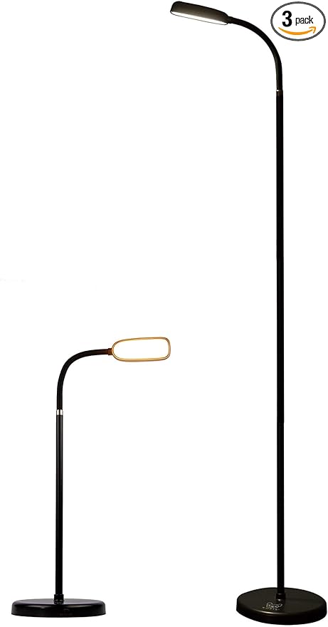 KOZIS Cordless Rechargeable Type-C FlexLamp | 2-in-1 Desk Floor Customizable | 3 Colors Adjustable Gooseneck | Stepless Dimming | Lamp for Piano Craft Bedroom Office Study Reading Camping