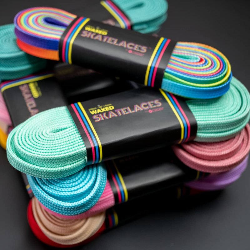 Bont Skates Waxed Laces - 6mm & 8mm - 47" 71" 79" 96" 108" - Pool Party Blue (8mm Wide / 71 inch / 180cm)
