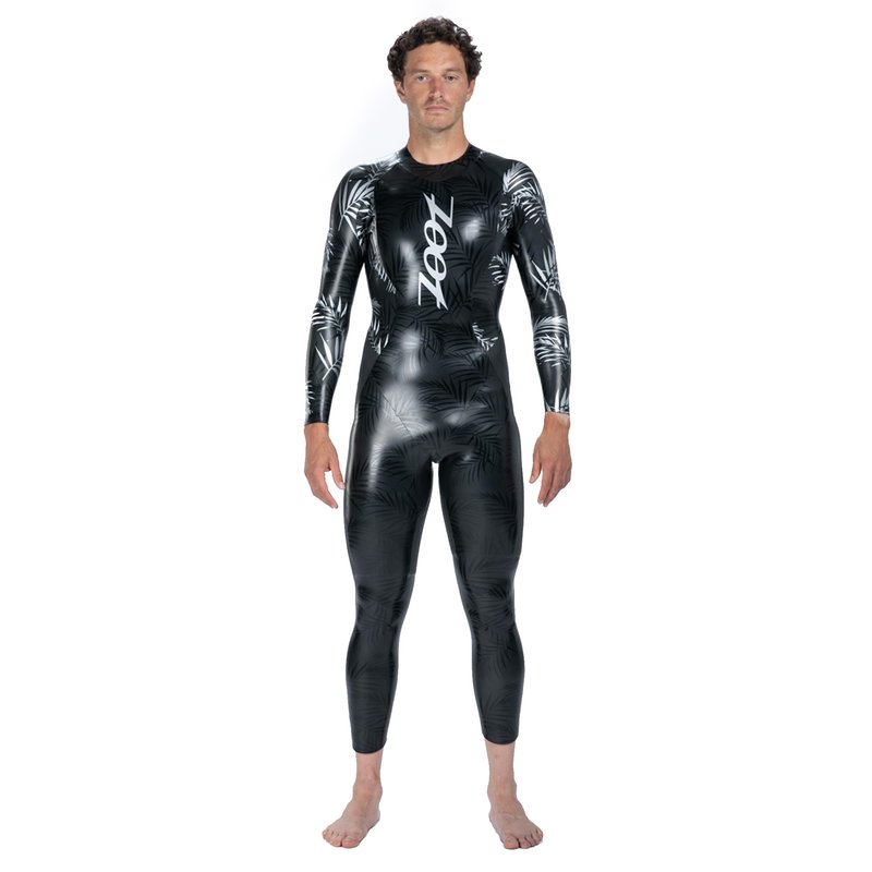 Zoot Men's Maui Wetsuit, Full Sleeve Neoskin Neoprene Buoyancy Suit for Open Water Swimming, Triathlons & Training - Silver Palm - Small