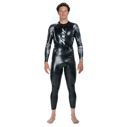 Zoot Men's Maui Wetsuit, Full Sleeve Neoskin Neoprene Buoyancy Suit for Open Water Swimming, Triathlons & Training - Silver Palm - Small