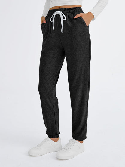 AUTOMET Sweatpants Women Lounge Pajama Travel Pants Work Pants Joggers Fall Clothes Winter Business Casual Outfits 2025 Black XL