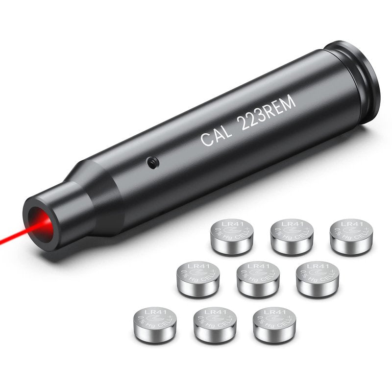 Feyachi Bore Sight 223 5.56mm Red Laser Zeroing Boresighter with 3 Sets of Batteries(Grey)