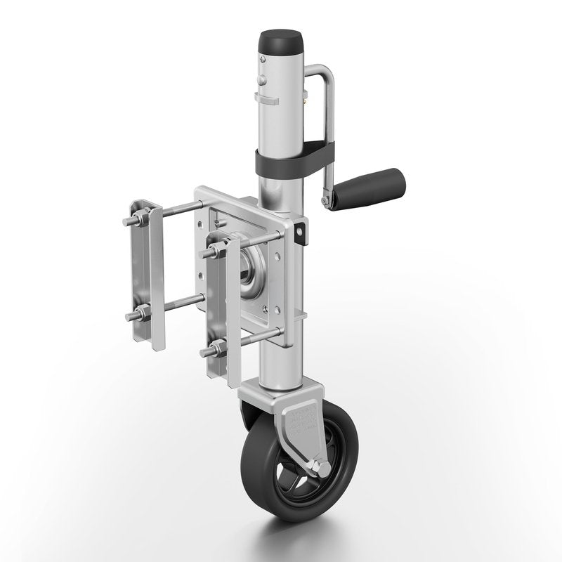 TOWKING Upgraded Spoke Wheel Trailer Jack, 10" Vertical Movement, 1500 lbs, for RV, Boat, Trailer and More, Black, Silver