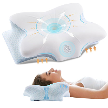 Cervical Pillow for Neck and Shoulder, Ergonomic Contour Memory Foam Pillows for Sleeping, Cooling Neck Support Pillow for Back Stomach Side Sleeper Dark Grey
