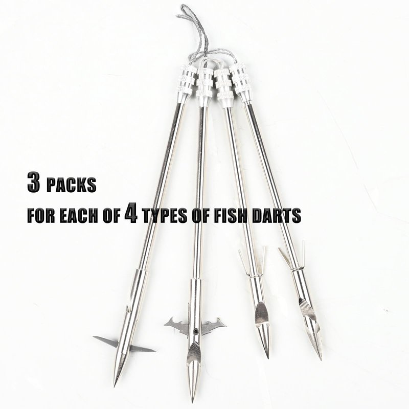 SOPOGER Fishing Slingshot Dart - 12 Pack 6 Inch Hunting Fishing Arrowheads Catapult Dart For Adult Bowfishing Crossbow