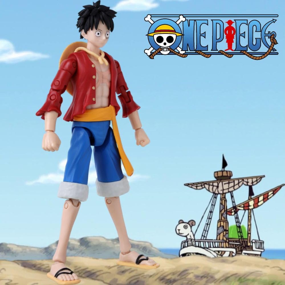 BANDAI Anime Heroes One Piece Figures Monkey D. Luffy Action Figure | 17cm Articulated Luffy Anime Figure With Swappable Hands One Piece Action Figures Pirate Toys Range