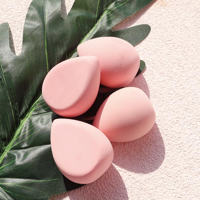 BEAKEY Super Soft Makeup Sponge Set of 6, Makeup Sponges for Foundation, Liquid, Cream and Powder, Pink Beauty Sponge for Blending, 0 Latex Blender
