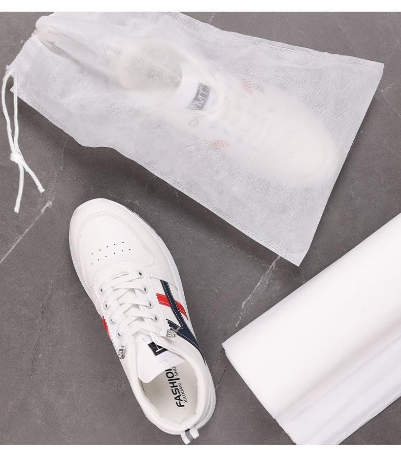 30 eco-friendly travel shoe bag storage bags, non-woven breathable dust-proof bag with rope, suitable for storing shoes and bags, isolate dust and keep shoes and bags clean and tidy. (9.8inX13.77in)