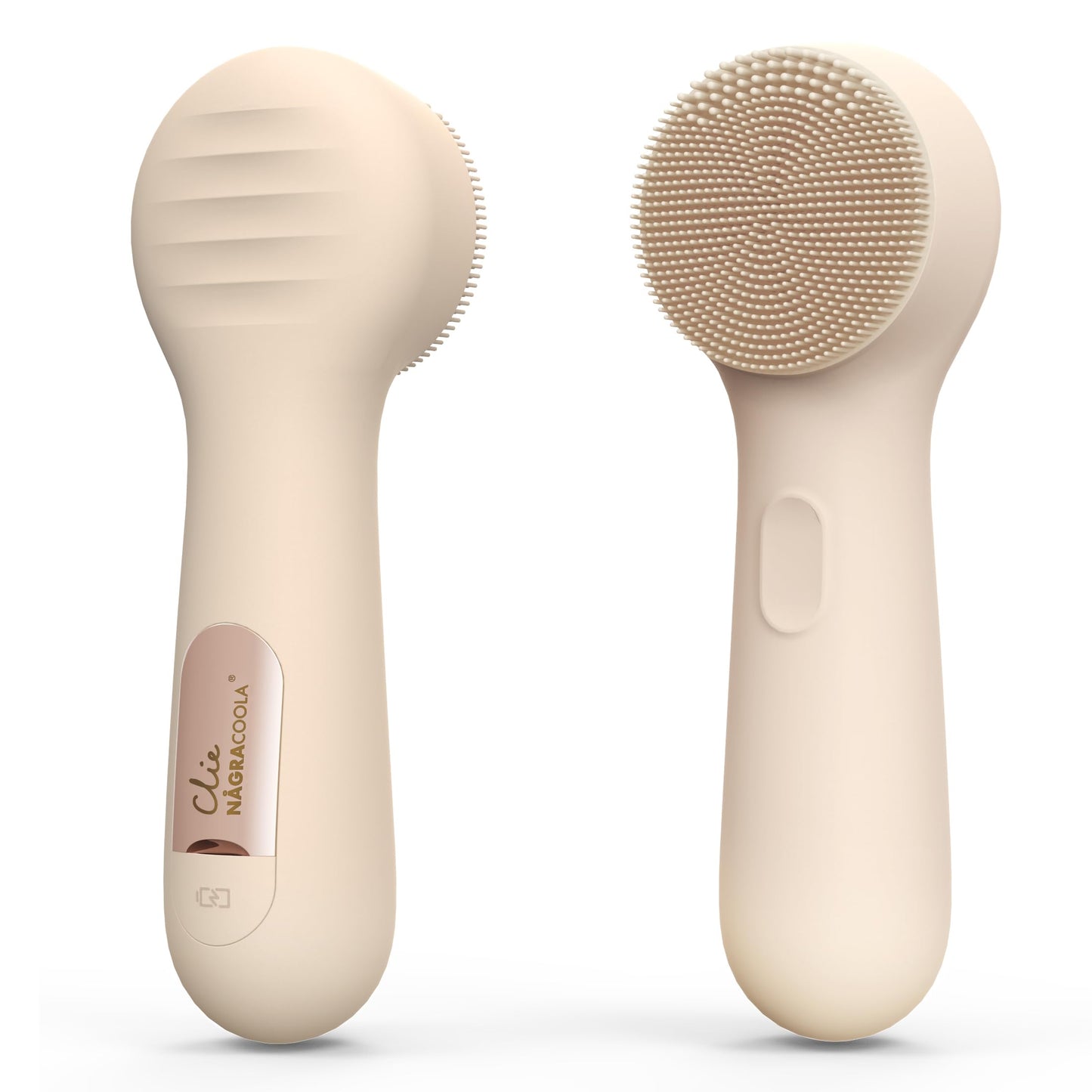 Silicone Face Scrubber, NågraCoola CLIE 2.0 Facial Cleansing Brush, Rechargeable, Waterproof Face Scrub Brush for Cleansing, Exfoliating, Massaging, Electric Facial Exfoliator for Women & Men - Black