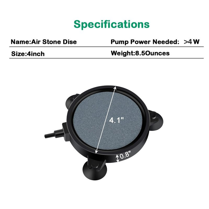 AQUANEAT Aquarium Air Stone Disc 4 inch, Aerator Bubble Diffuser, Air Pump Accessories Airstones for Aquariums, Fish Tanks,Hydroponics,and Ponds