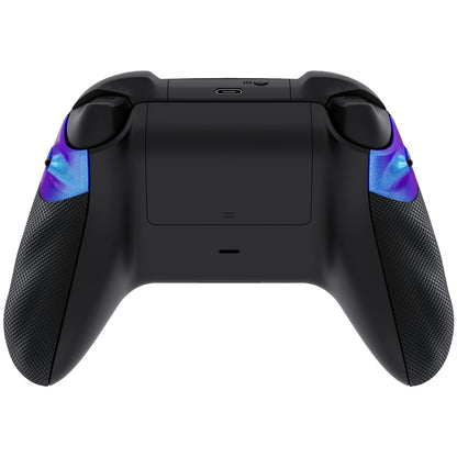 eXtremeRate Flexor Rubberized Side Rails Grips Button Stop Kit for Xbox Series X/S Controller, Anti-Slip Ergonomic Button Stopper Handle Grips for Xbox Core Controller – Chameleon Purple Blue