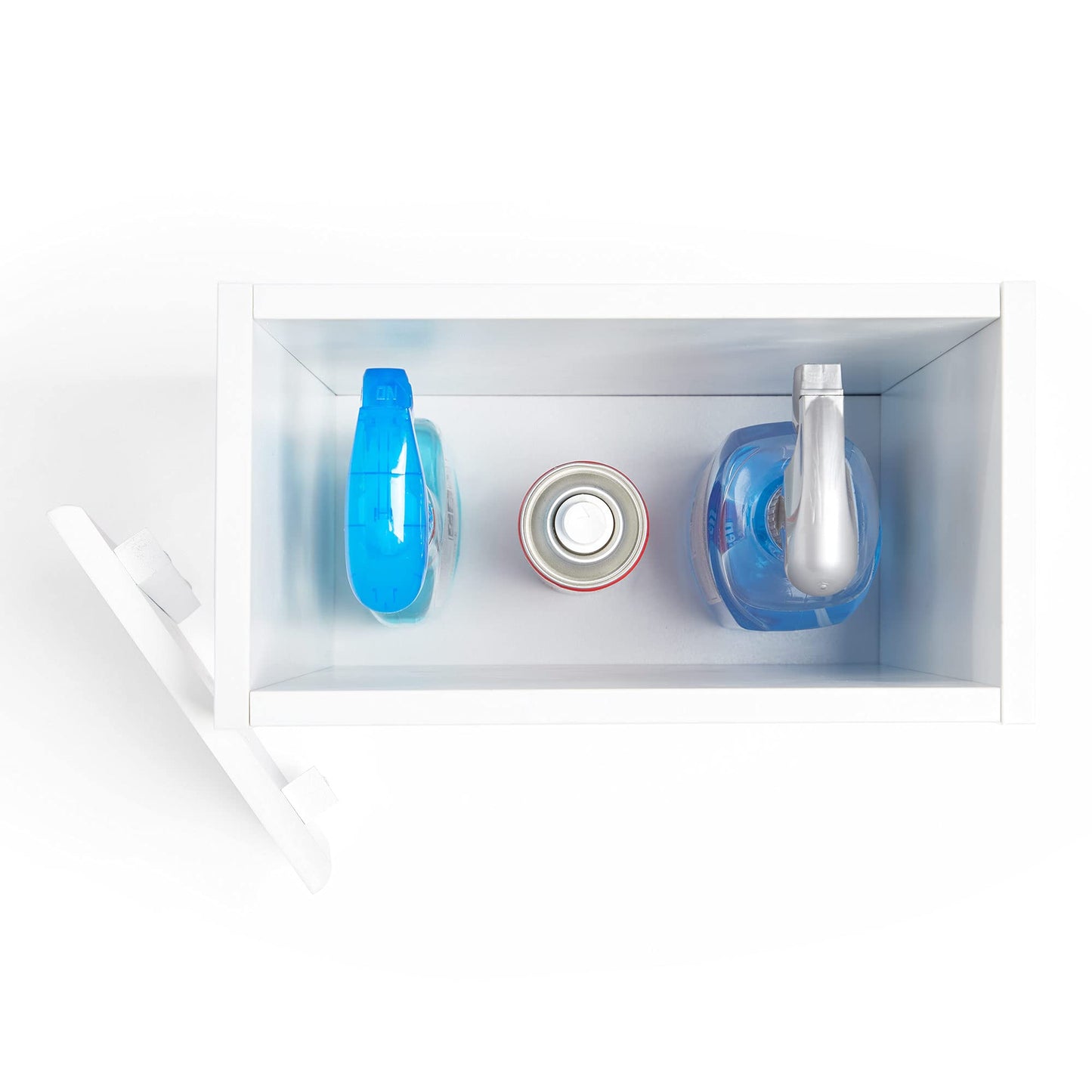 VonHaus Bathroom Storage Box - White Bathroom Unit with Lid - Storage for Cleaning Products, Toilet Roll & More - Slim & Compact Organiser Unit - Shaker Style Tidy Box