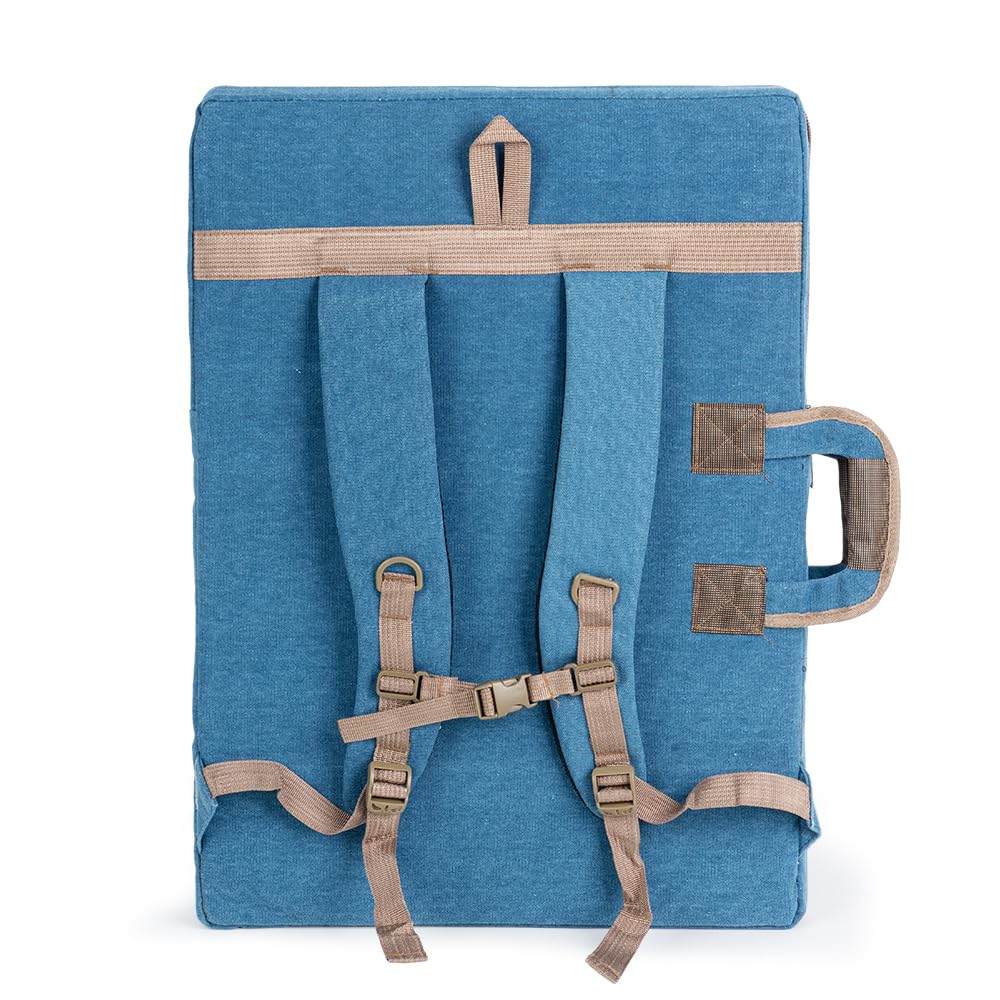 Transon Art Portfolio Case Artist Backpack Canvas Bag Large 26” x 19.5” Turquoise Green