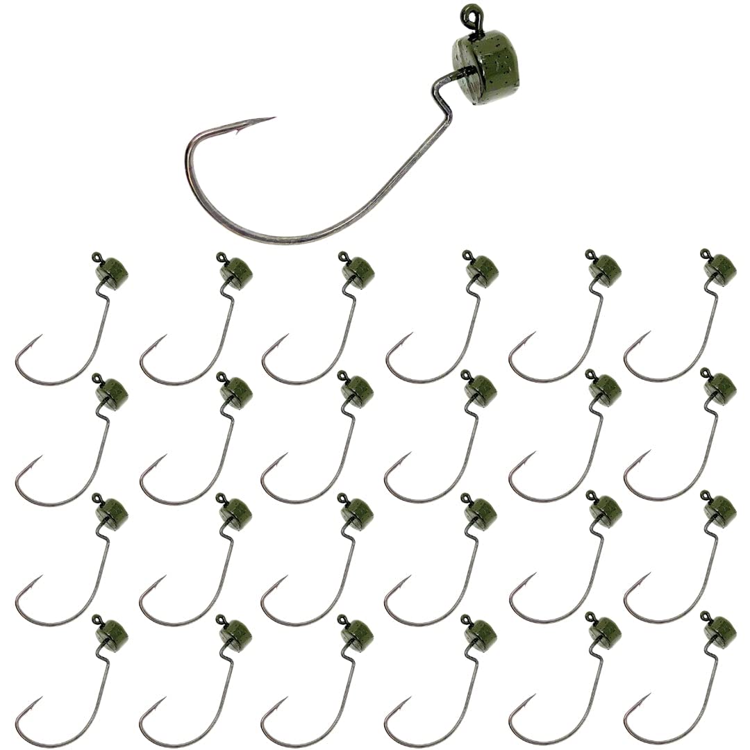 Reaction Tackle Mushroom JigHead 3/16oz - Green Pumpkin - EWG