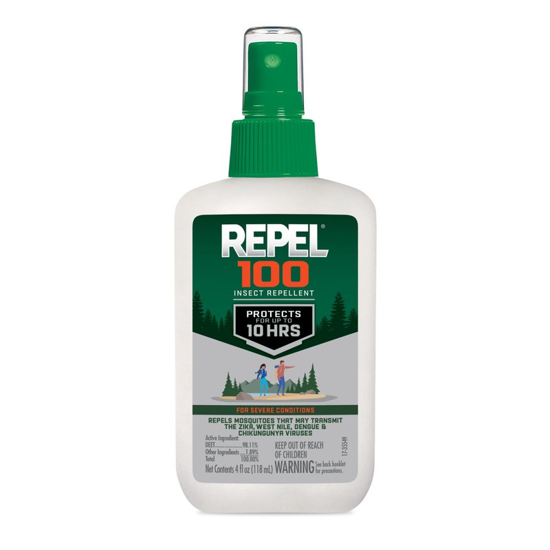 Repel 100 Mosquito and Insect Repellent, 4 Ounces, With DEET, 10-Hour Protection Long-Lasting Insect Repellent Bug Spray Repels Mosquitoes, Ticks, Gnats, Biting Flies, Chiggers And Fleas