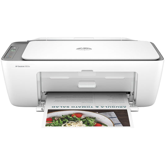 HP DeskJet 2855e Wireless All-in-One Color Inkjet Printer, Scanner, Copier, Best-for-home, 3 months of Instant Ink included, Single-band Wi-Fi connectivity (588S5A)