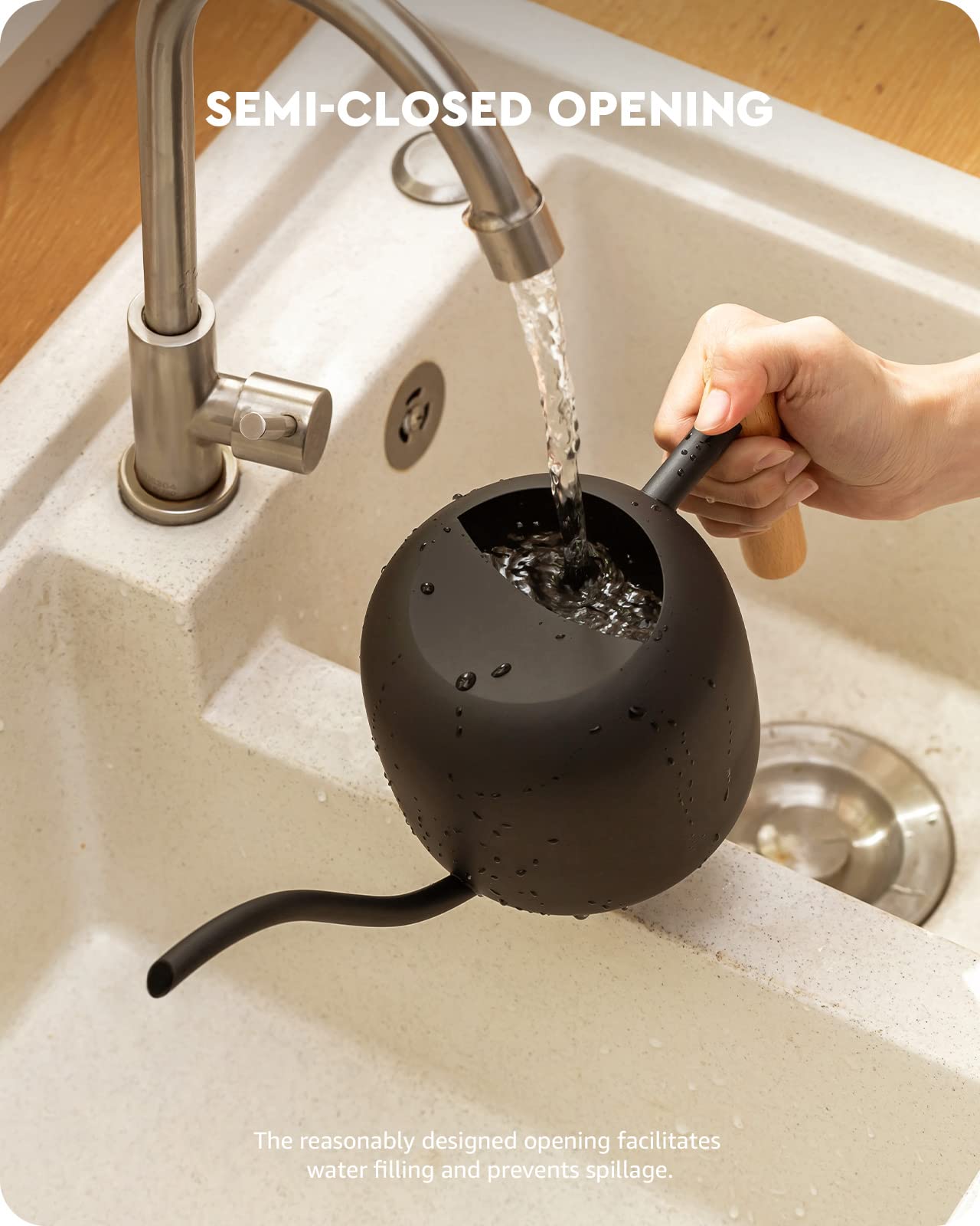 Baffect Cute Indoor/Outdoor Watering Can, 1.2L/41OZ Stainless Steel with Long Spout for House Plants, Bonsai, Flowers & Decor