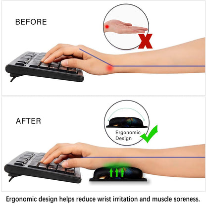 ARTSO Ergonomic Mouse Pad with Wrist Rest, Comfortable Keyboard Wrist Rest, Memory Foam Mousepad for Computer Keyboard, Mouse Pad Set for Easy Typing, Pain Relief, Night Butterfly