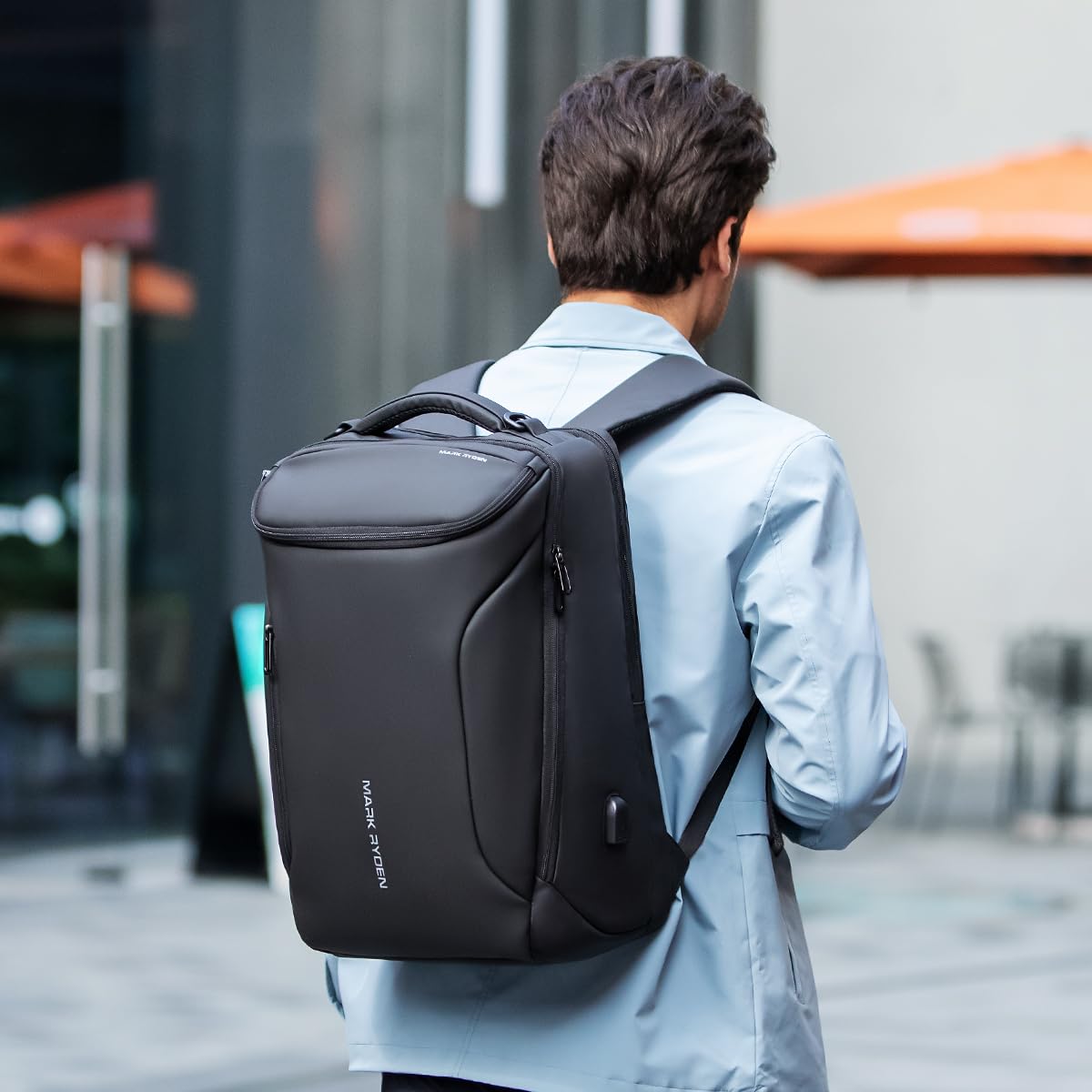 MARK RYDEN mens backpack Large Capacity waterproof laptop backpack business men with USB Charging Port for Official Travel Hiking Pack Fits Under 17.3 Inch Laptop