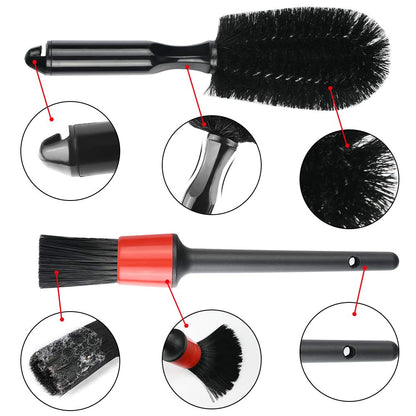 URAQT Car Detailing Cleaning Brushes Kit, 15 Pcs Car Interior Washing Tool Set, Automotive Detail Brushes for Car Exterior, Interior, Air Vents, Dashboard, Emblems, Engine, Wheel