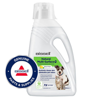 BISSELL Natural Multi Surface Floor Cleaning Solution, Floor Cleaner For CrossWave, SpinWave & HydroWave, Pet Floor Cleaner with Plant Based Cleaning Ingredients, Pet & Family Safe, 2L, 31221