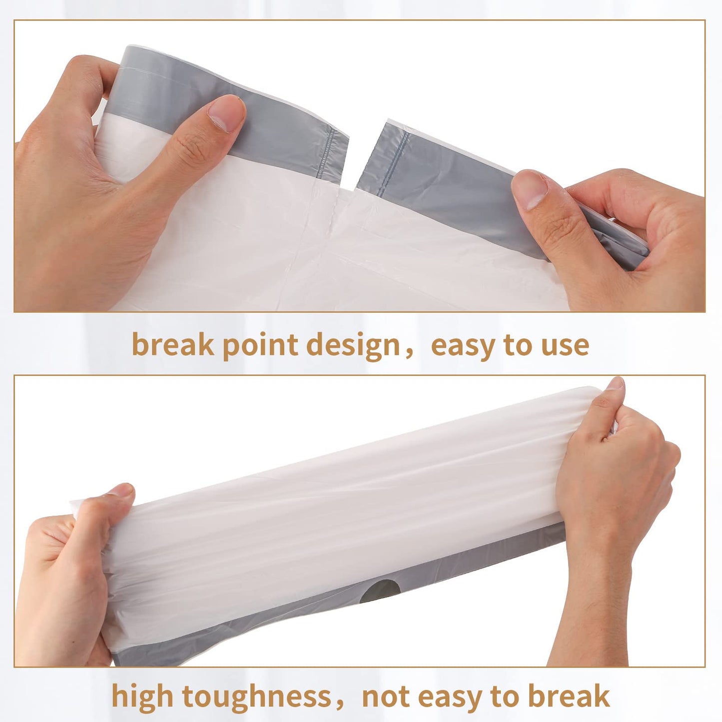 30 Liter Bin Liners 100 Bags Drawstring Garbage Bags Thickened Stretchy,Bathroom,Bedroom,Kitchen,Office and Living Room