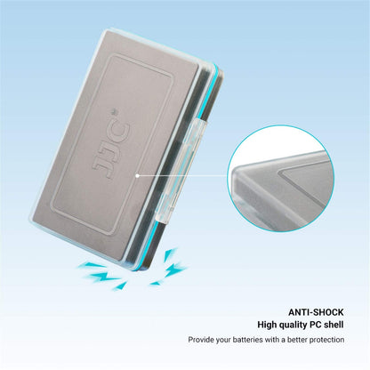 JJC 18650 Battery Case, Shockproof & Water-resistant Battery Storage Holder for 6 x 18650 Battery, PC Shell Easy to Carry