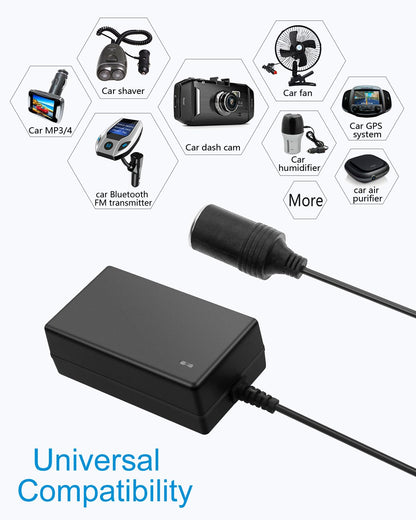 ALITOVE AC to DC Converter 110V to 12V Converter 3A Power Supply 36W Max with Car Cigarette Lighter Socket for Car Vacuum Cleaner Car Dash Cam Car MP3/MP4 Car Fan