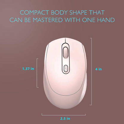 ONE-UP Wireless Mouse, 2.4G, Silent, USB Nano Receiver, for Laptop, Chromebook, PC, Mac, Windows and School Work (Black)