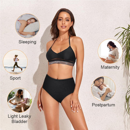 flintronic Period Panties, 4PCS Absorbent Leak Proof Panty Pants, Heavy Flow 30ML Menstrual Knickers, Cotton Menstrual Briefs for Women, Absorbent and Reusable (M)