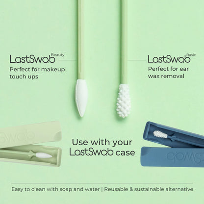 LastSwab® Reusable Buds Swabs for Ear Cleaning - The Sustainable and Sanitary Alternative to Single-Use Q Tips - Zero Waste and Easy to Clean - Comes with a Convenient Travel Case Holder