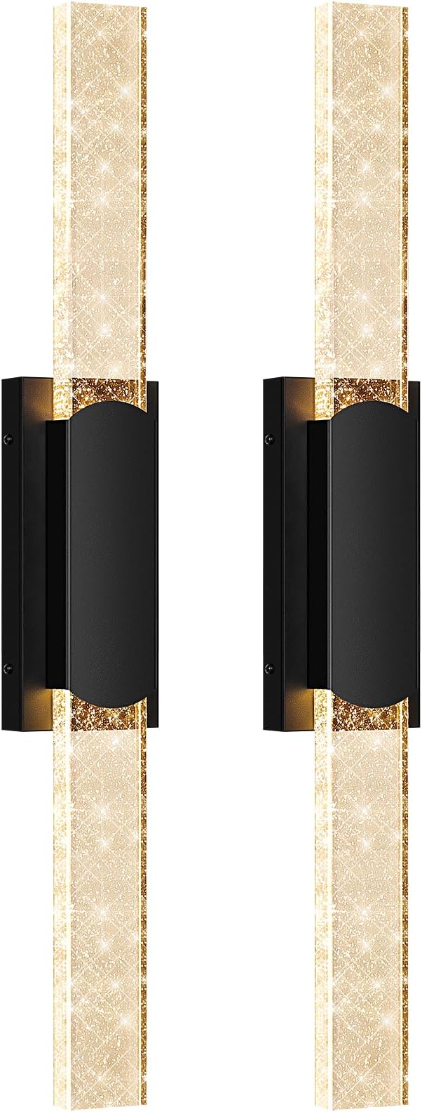 35.3in Large Size Outdoor Wall Light Fixtures with Crystal Bubble Glass, Waterproof Exterior Sconces LED Wall Lanterns, Porch Lights Wall Mounted 10W 3000K Outside Lights for House Front Door Garage