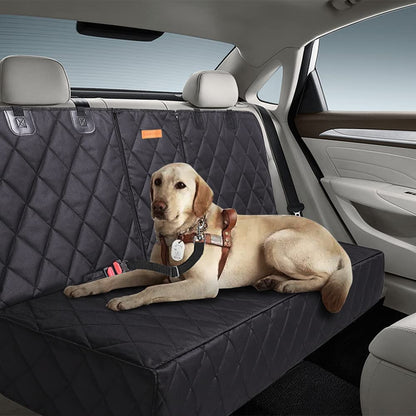 GoBuyer Dog Car Seat Cover Protector Liner for Car Boot and Back/Rear Seat Accessories - Isofix Compatible, Universal & Non-slip and Velcro Openings for Seat Belt