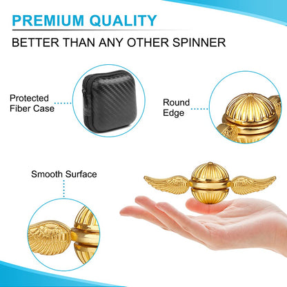 Golden Fidget Hand Spinner for Kids & Adults - Cool Magic Orb Stress Ball Finger Toys for Boys Girls- Holiday Stocking Stuffer for Stress Relief, Focus, ADHD, Desk Toys Decoration Prize Gift