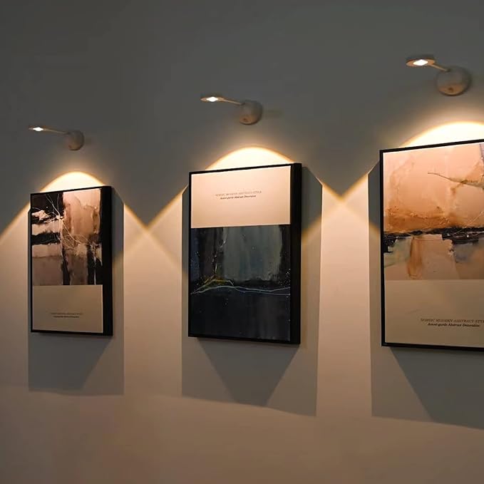 Wireless Picture Light Set of 2, Battery Operated Art Display Light with Motion Sensor and Rotatable Tube