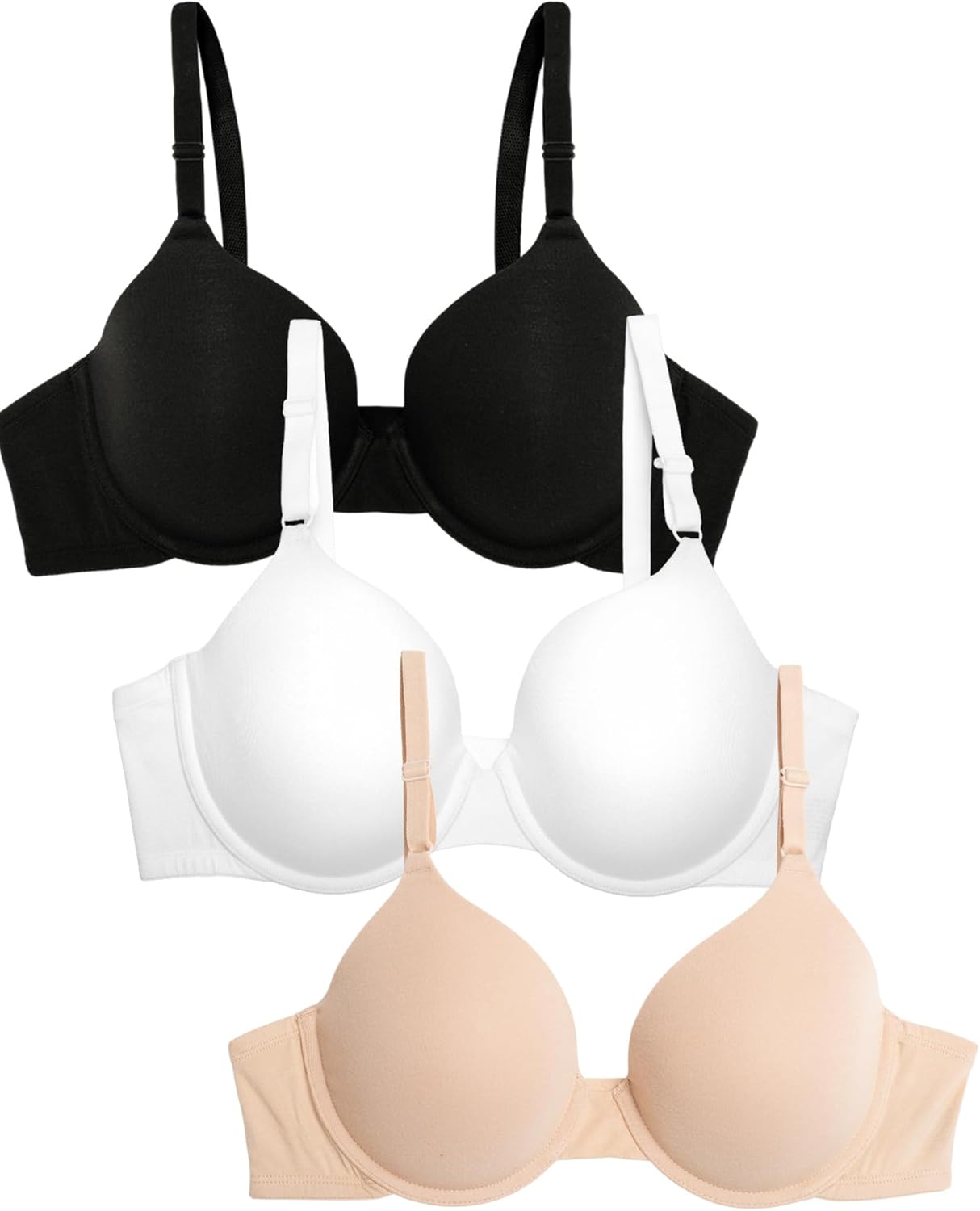 Fruit of the Loom Womens Smooth Cotton T-Shirt Bra - Ultra-Soft, Flexible, and Invisible Under Tees