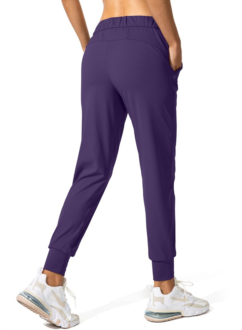 SANTINY Women's Joggers Pants Pockets Drawstring Running Sweatpants for Women Lounge Workout Jogging(Deep Purple_XS)