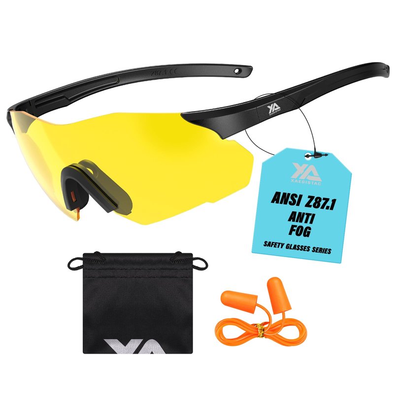xaegistac Safety Glasses-Anti Fog Shooting Glasses, Wide field of View, Soft Nose Pad for Shooting, Hunting, Airsoft Outdoors