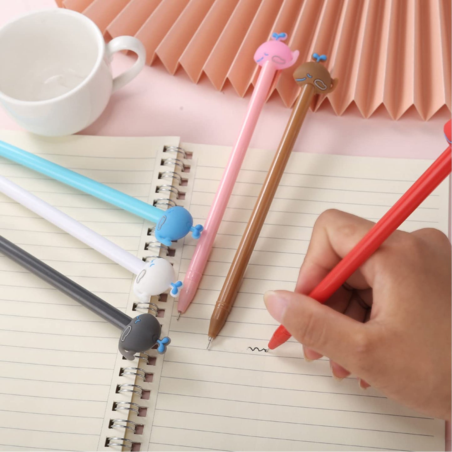Muiyaneq 30Pcs Cute Cartoon Gel Black Ink Pens,Random Kawaii Writing Pens,Assorted Styles Pens for School Office Home Student Kids Present