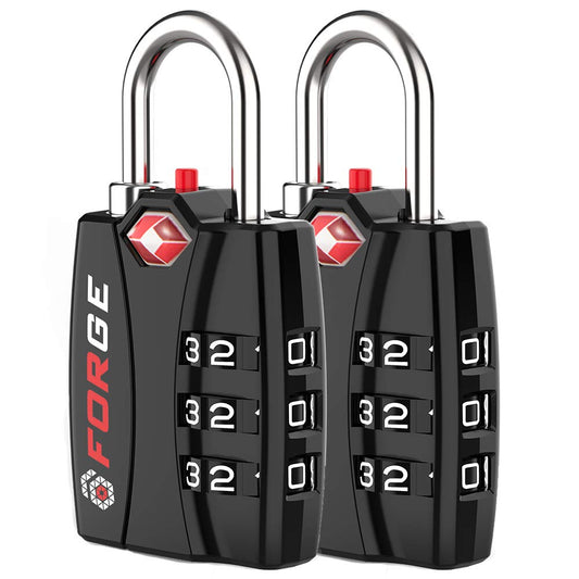 Forge TSA Approved Luggage Locks - Black 2 PK
