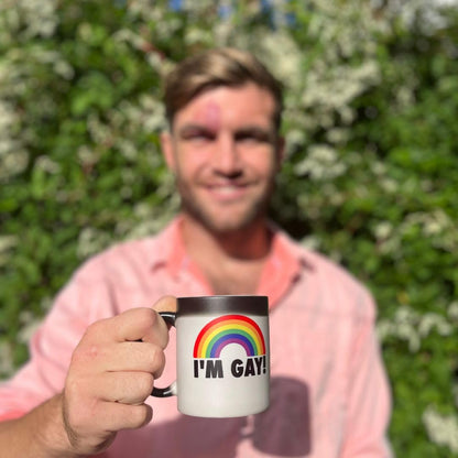 I'm Gay Rainbow Heat Change Mug - Funny Rude Mug - Message Appears as it Heats - Perfect Novelty Gag Gift, best funny gifts and pride accessories