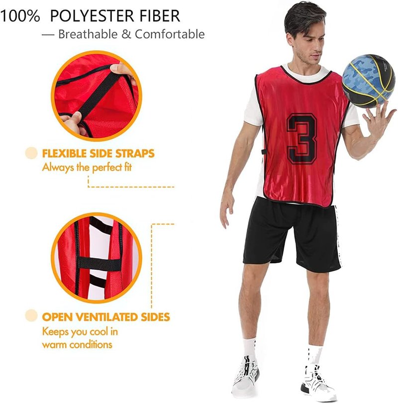 Soccer Practice Vests - 24 Pcs Lightweight Numbered Team Pennies for Men & Youth Training | Durable Scrimmage Jerseys