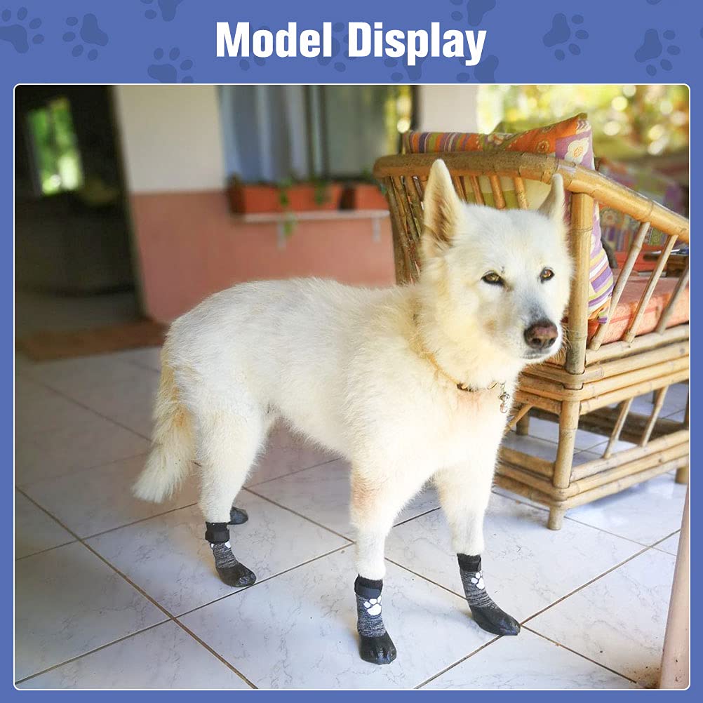 HOMIMP Dog Socks Anti Slip with Straps Traction Control Waterproof Paw Protector,L